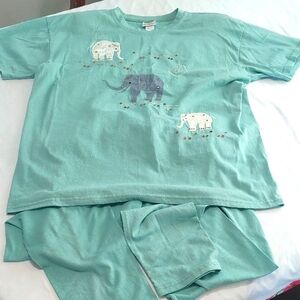 Superline Mint Green Pant Set with Soft Fabric and Relaxed Fit.Normal Wear.